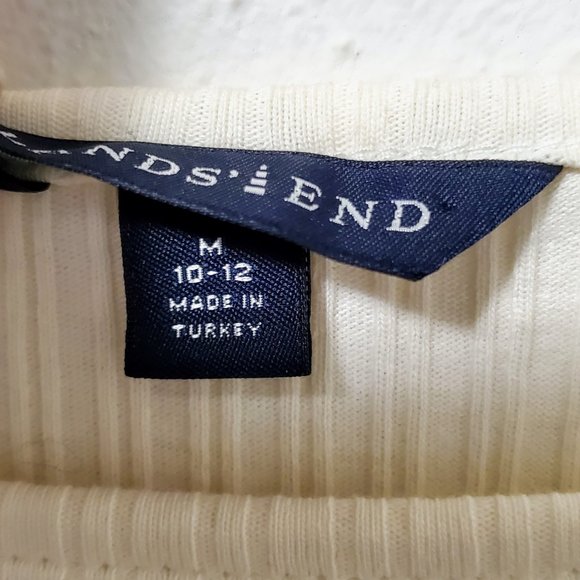 Land's End Women Cream Ribbed Blouse - Picture 6 of 8